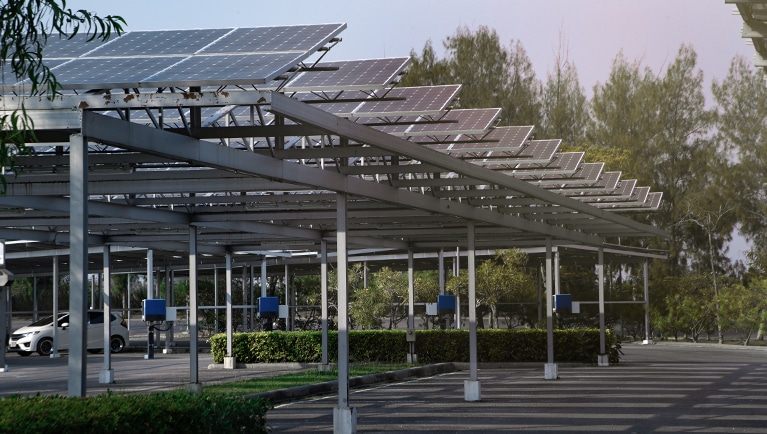 Solar photovoltaic vehicle charging stations