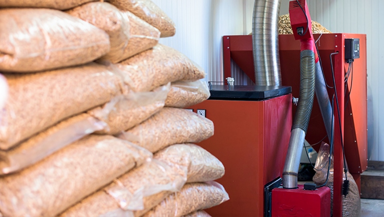 Biomass boiler heating systems